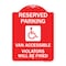 Signmission Reserved Parking Van Accessible Violators Will Be Fined With Graphic, Red & White, RW-1824-23000 A-DES-RW-1824-23000 - alternate 1